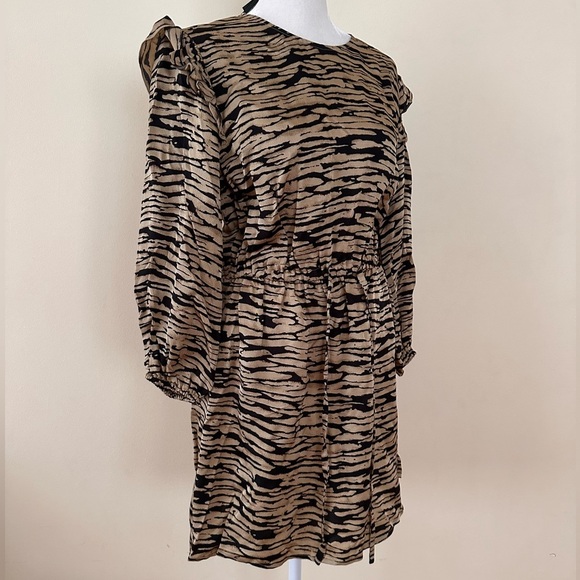 NWT RAILS Ora Ruffle Long Sleeve Minidress In Canyon - Picture 4 of 11